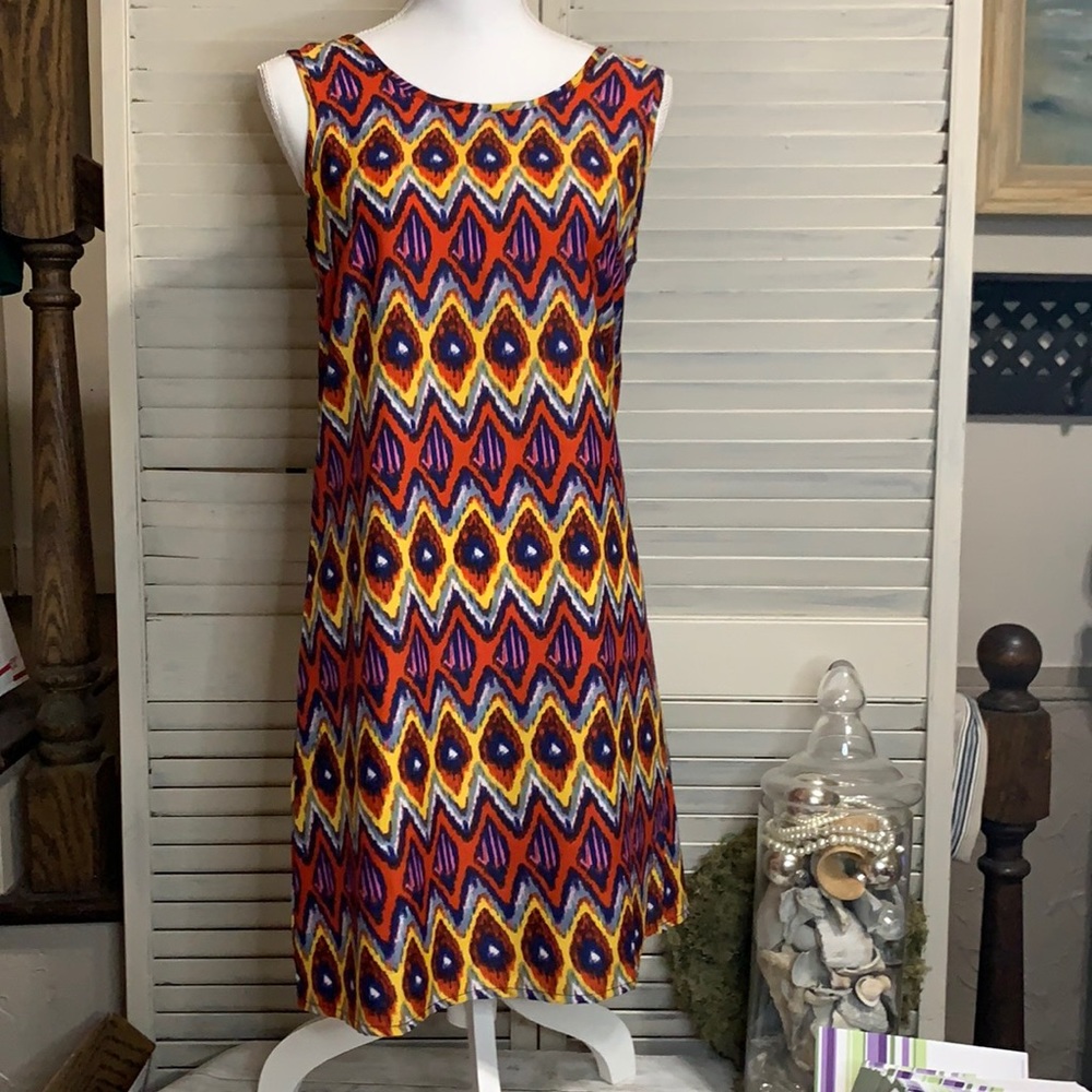 Live For Truth Midi Aztec Diamond Geometric Dress
